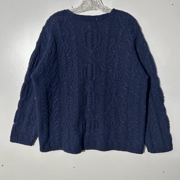 Sonoma 100% Wool V-Neck Pullover Blue Knit Comfy Sweater Women’s Size Large - Picture 3 of 5